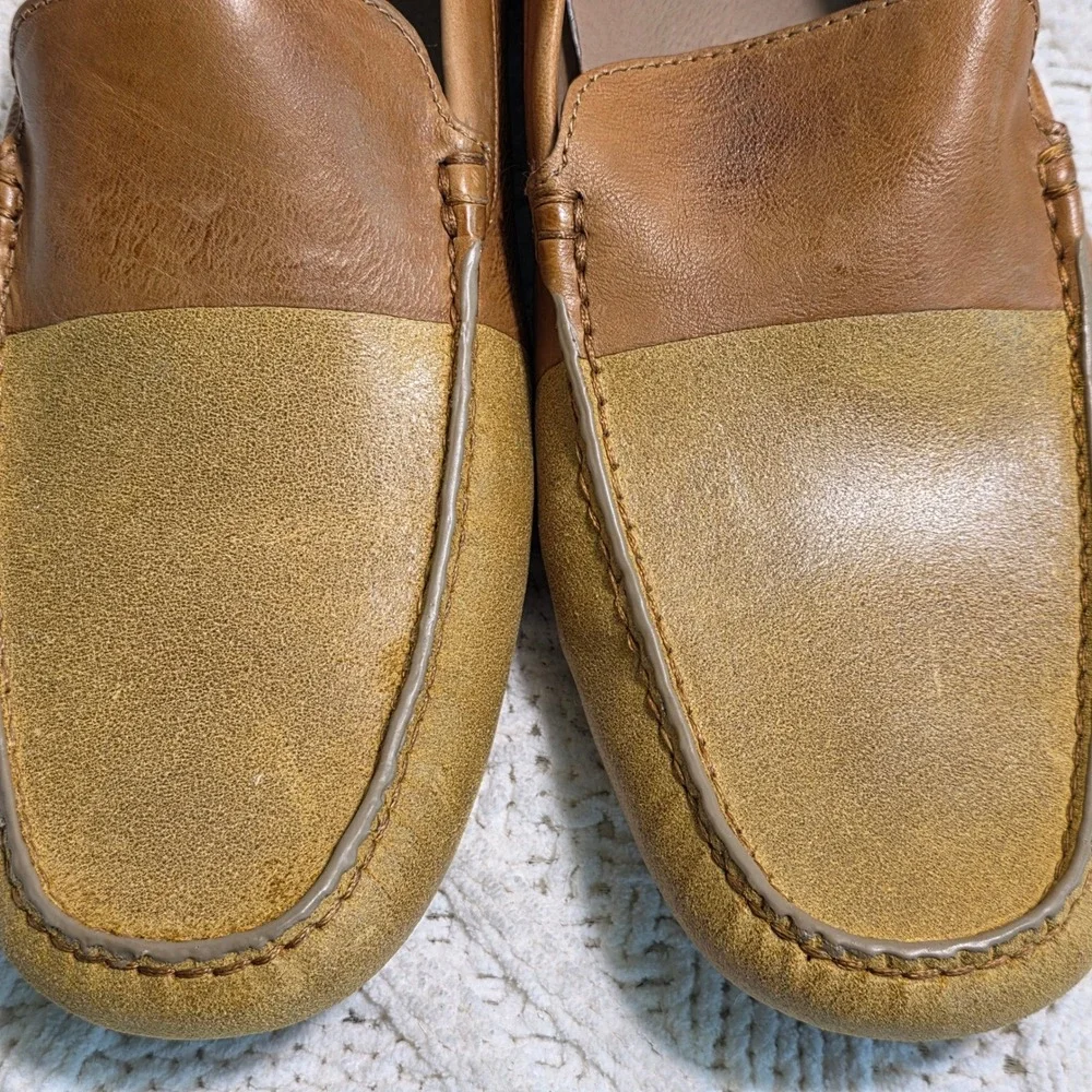 Donald J Pliner Dannel Driver Moc Loafers Tan Brown‎ Leather Mens 10M Excellent